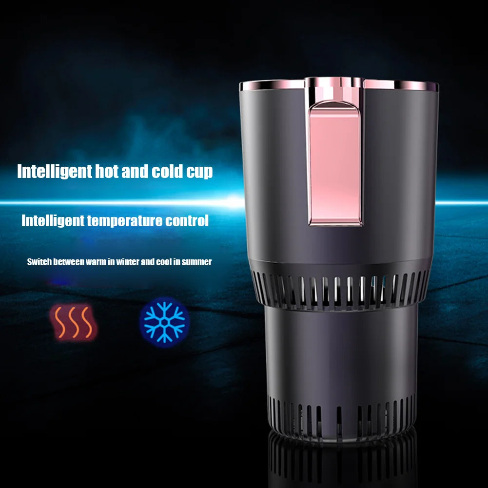 2 In1 Car Heating Cooling Cup 12V Smart Car Cup Holder Digital Temperature Display Drink Cup Warmer Cooler Mini Car Refrigerator