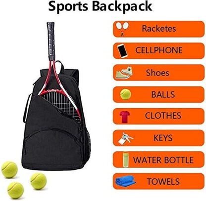 2 Raquet Tennis Bag,Tennis Bags for Men Women,Tennis Backpack,Durable Tennis Bookbag,Tennis Pickleball Bag,Tennis Bag Waterproof,Raquet Carrier for Balls, Pickleball Paddles, Badminton Rackets