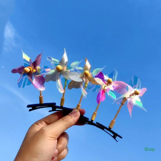 Dropship 10Pcs Windmill Hair Clip Colorful Child Girls Duckbill Hairpin Plastic Sweet Gift Barrettes Headwear Accessory