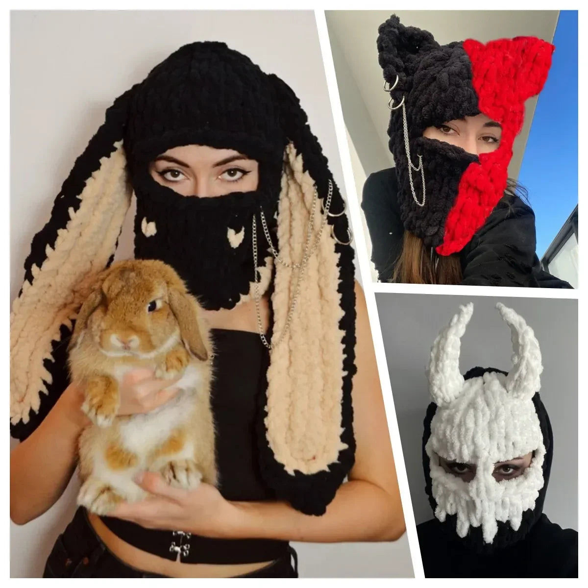 Creative Knitted Halloween Funny Rabbit Ears