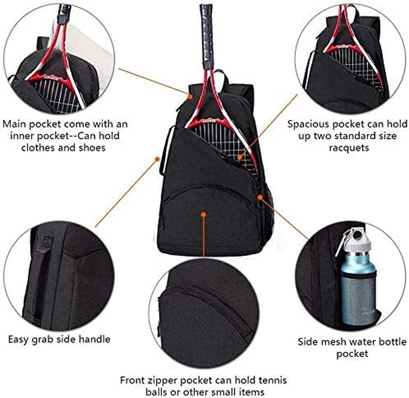 2 Raquet Tennis Bag,Tennis Bags for Men Women,Tennis Backpack,Durable Tennis Bookbag,Tennis Pickleball Bag,Tennis Bag Waterproof,Raquet Carrier for Balls, Pickleball Paddles, Badminton Rackets